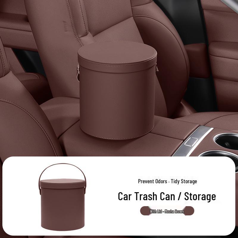 Multifunctional Handheld Car Trash Can with Lid