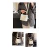 Ladies' Elegant Woven Bucket Bag Crossbody Bag - Detachable Shoulder Strap, Magnetic Buckle Design, Large Capacity Handbag