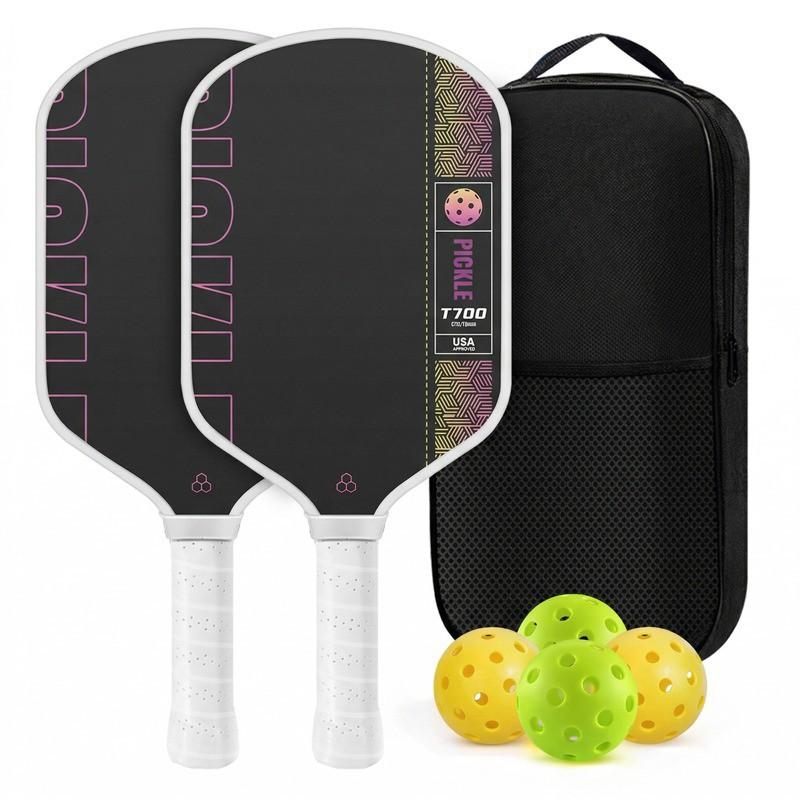 T700 Carbon Fiber Pickleball Paddle Set Complete Rackets