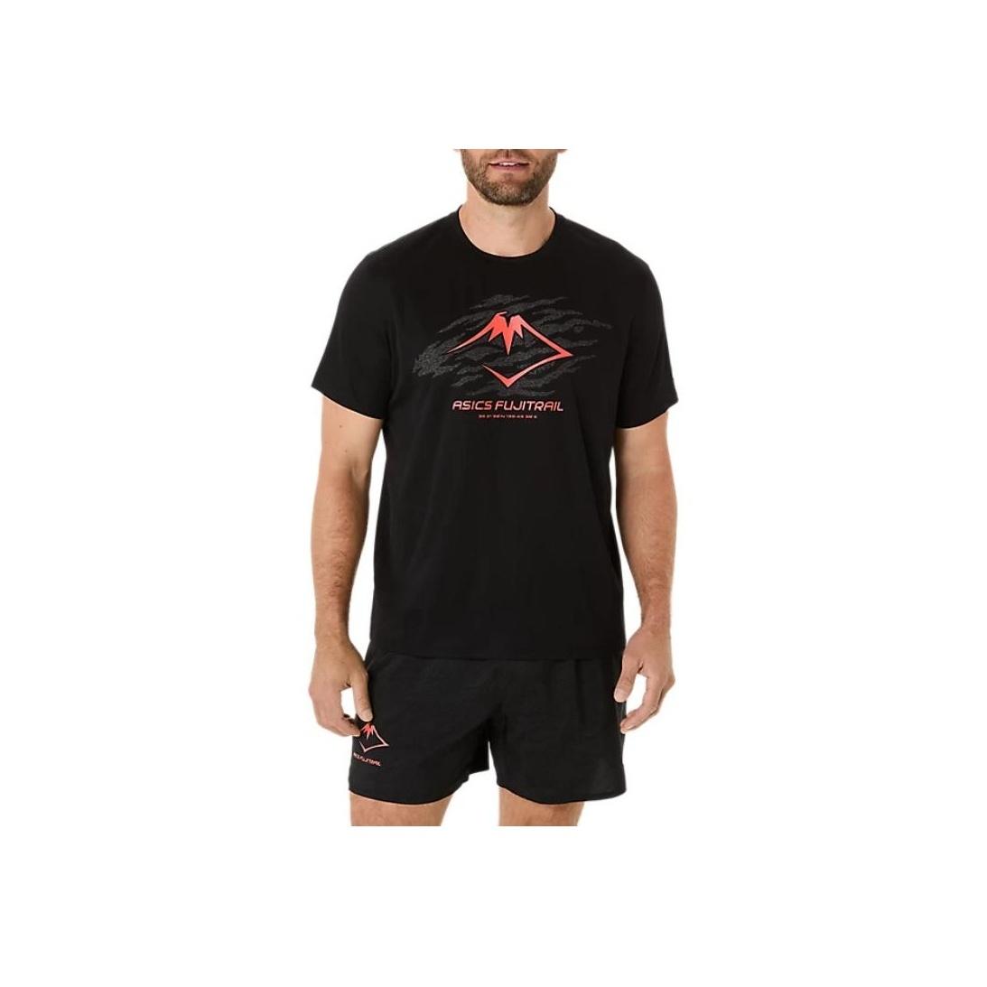 

Asics Fujitrail Durable Comfortable Fashionable Versatile Short Sleeve T-Shirt Men Tops Black 2011C981-003 L
