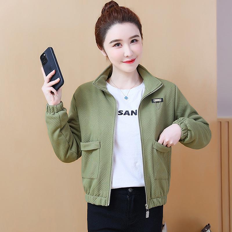 

Женская утепленная короткая бейсбольная куртка из бархата осень/зима 2023 года — свободный крой, универсальный стиль для миниатюрных девушек XL