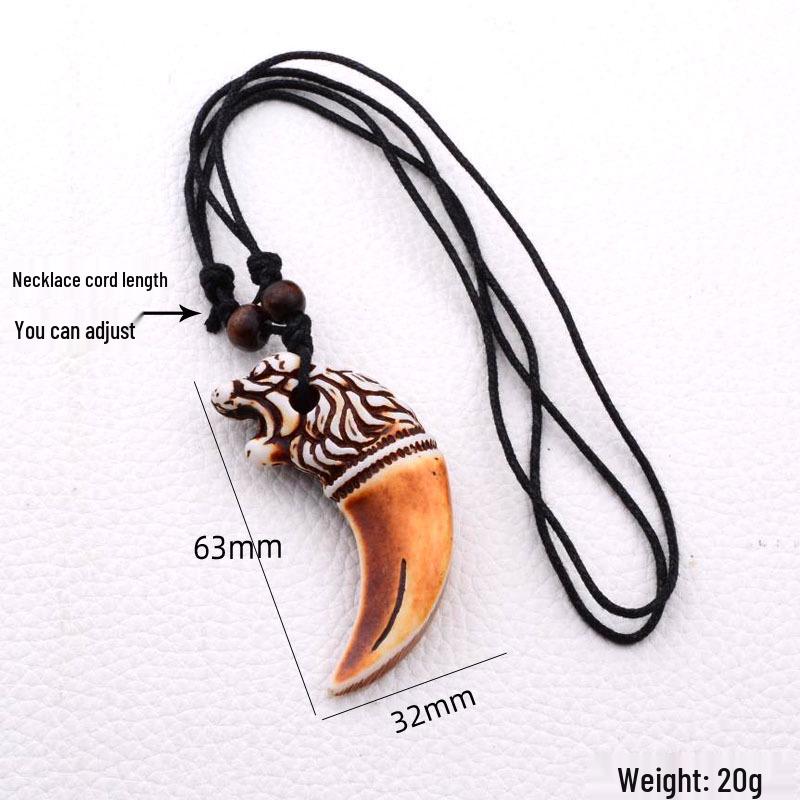 Turtle Necklace Yak Bone Carved Pendant - European & American Style Faux Bone Sea Turtle Pendants, Multiple Styles