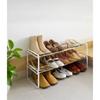 Yamazaki Extendable Shoe Rack, White, Approx. W41-70 X D25 X H17.5cm, Frame, Fits Under Shoe Cabinet, Shoe Storage, 7209