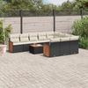Vidaxl 11-Cz. Garden Lounge Set, Cushions Black Rattan Pe