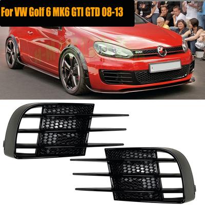 2PCS/SET Fog Light Cover Grille Trim Front Bumper Canard Splitter For Volkswagen VW Golf 6 MK6 GTI GTD 2008-2013 Car