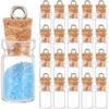 20 Pcs Mini Glass Bottles with Cork 1ml Capacity Clear Tiny Glass Bottles Ing Message Bottle DIY Art Craft Storage Small Jars for Home and Holiday