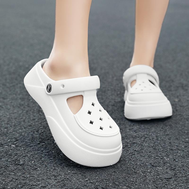 Dámské Nové Pantofle Děrované Boty Letní Venkovní Ležérní Obuv Lehké Odolné proti Opotřebení Trendy Bílé Plážové Boty Dívky