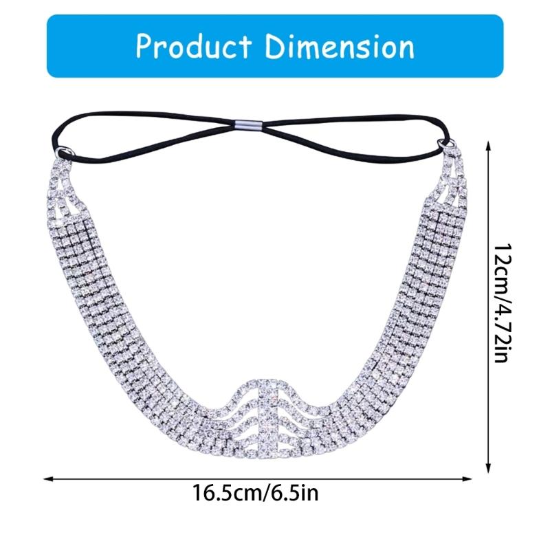 Rhinestones Hairband for Women Wedding Crystal Hairhoop Glittering Hairband Bridal Shower Elastic Hairband Hair Ornaments