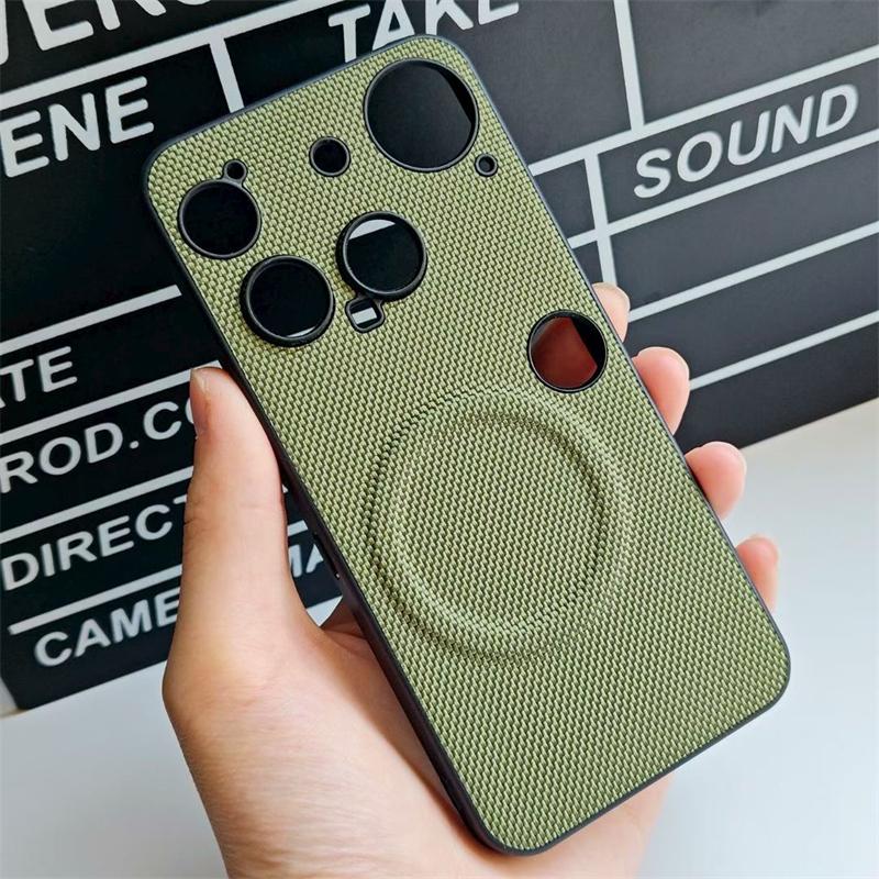 

Magnetic Case For Nothing Phone 3 Phone3 5G Case Magnets Nylon Woven Matte Leather Skin-friendly Cover Shockproof Bumper Nothing Phone (3) зелёный