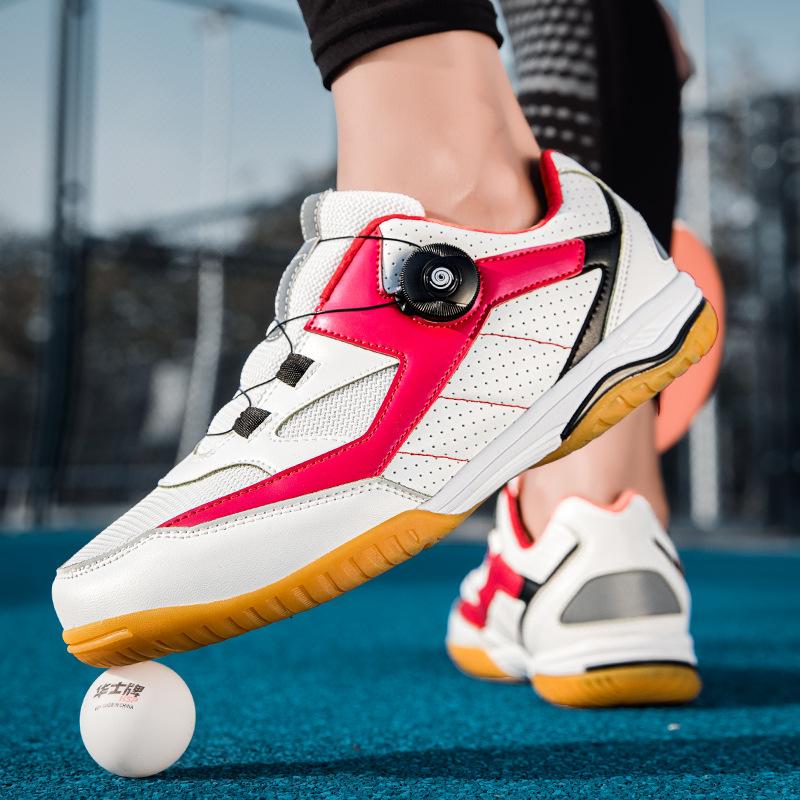 New rotary buckle casual badminton shoes breathable couple lightweight table tennis sports shoes men's tennis training shoes