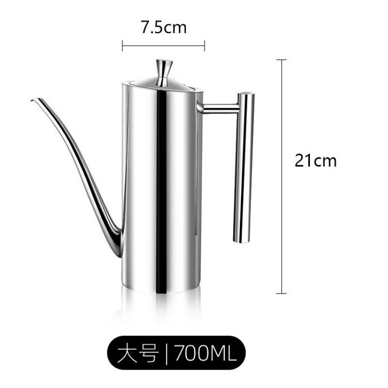 1pcs  500ML/700ML Leakproof 304 Stainless Steel Oil Pot Vinegar Sauce Dispenser Seasoning Bottle