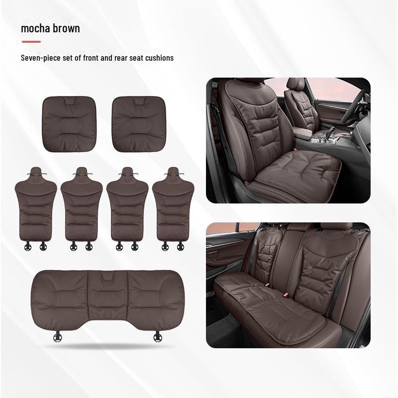 Universal Ventilated Nappa Leather Car Seat Cushions - Four Seasons, Breathable, High-Grade, Perforated Design for All Models.
