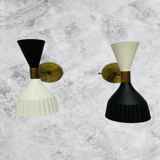 Mid Century Wall Sconce Matt Italian Diabolo Sconce Par de accesorios de iluminación de pared Estilo Lámpara de aplique ajustable Iluminación