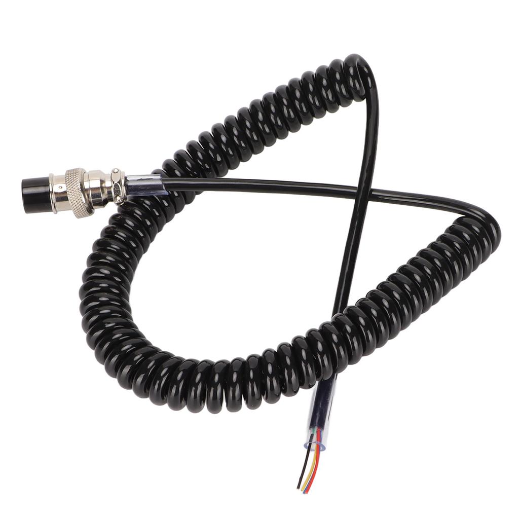 Radio Microphone Cable Replacement Female Hand Mic Cord with Prewired 4 Pin Connector for CB HAM Radio