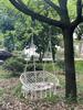 Nordic Indoor/Outdoor Double Hanging Chair Swing with Tassel Cradle - Cotton & Linen Hammock for Balcony, Homestay, or Internet Celebrity Use