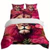 4pcs Flower Lion Pattern All-in-one Duvet Cover SetSoft Breathable Stylish Bedding for Your Bedroom or Guest Room - All-Season