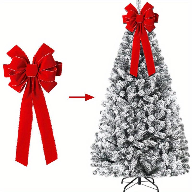1pc, Red Christmas Bow Outdoor Decoration, Santa Hat Bow, Velvet Garland Bow for Front Door Decor, Room Decoration Party Decoration Christmas Ornament