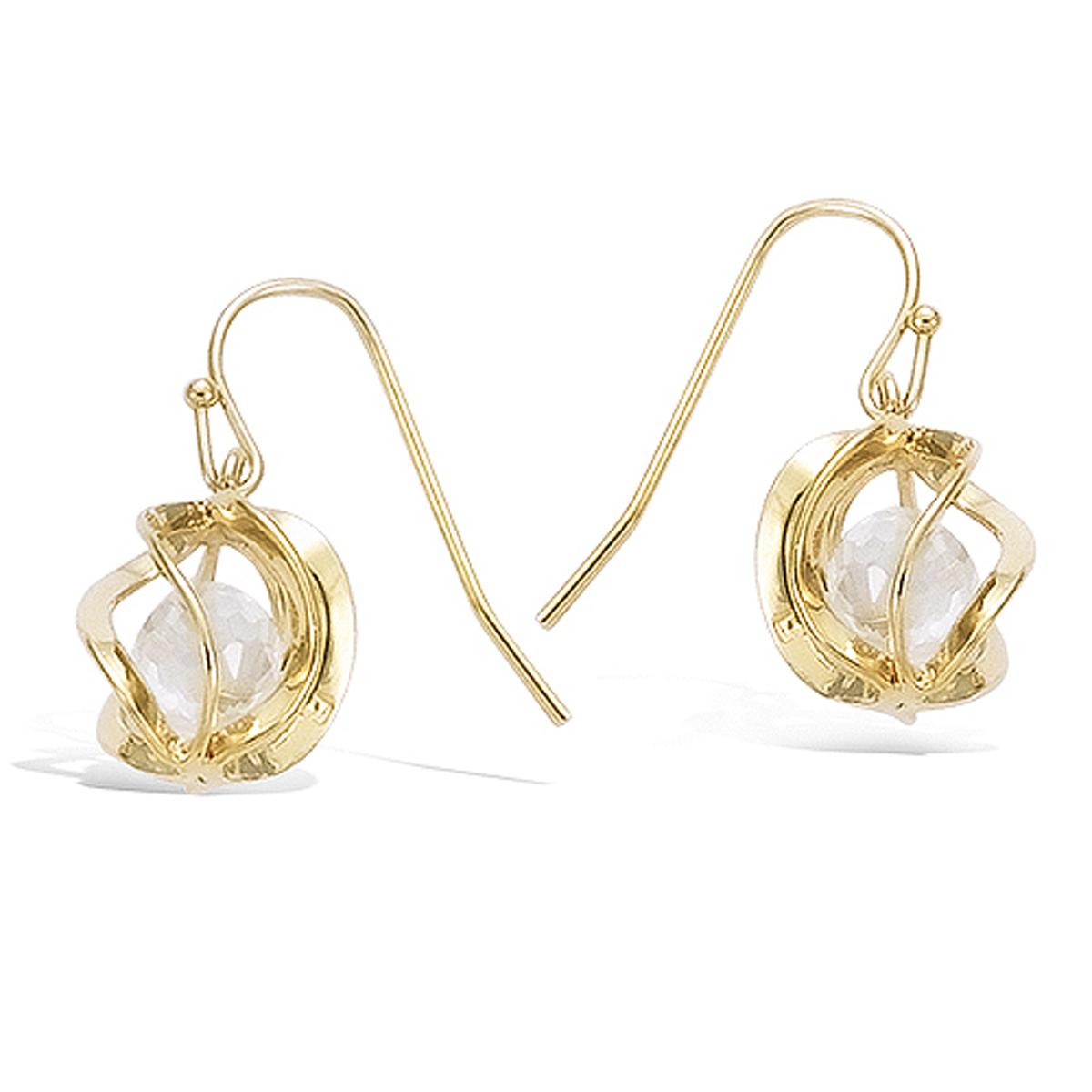 

Les Trésors De Lily [E5030] - Позолоченные серьги Alchemy белое золото - 10 мм