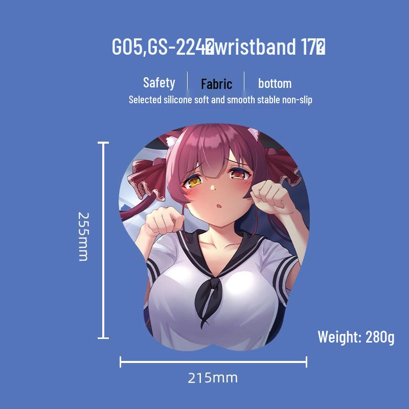 Beautiful Anime 3D Silicone Wrist Rest Mouse Pad - Creative Design, Hot Selling