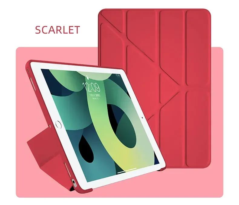 

NEW for IPad A16 11th Smart Case Air Pro MINI 4 5 6 7 8 9 10th Generation 11 12.9 13 Inch Y-fold TPU Auto Sleep Wake Cover ipad MINI 6th 7th красный