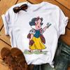 Disney Cartoon Princess Printed Women T-shirt Kawaii Graphic Printed T Shirt Summer Casual Short Sleeve Female Tops Tshirt Tees