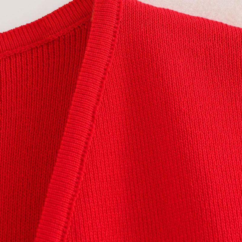 Kaslead New Arrival Women's Clothing Fashion Style Fashion Minimalist Gold Button Decoration Knitting Vest Style Tops