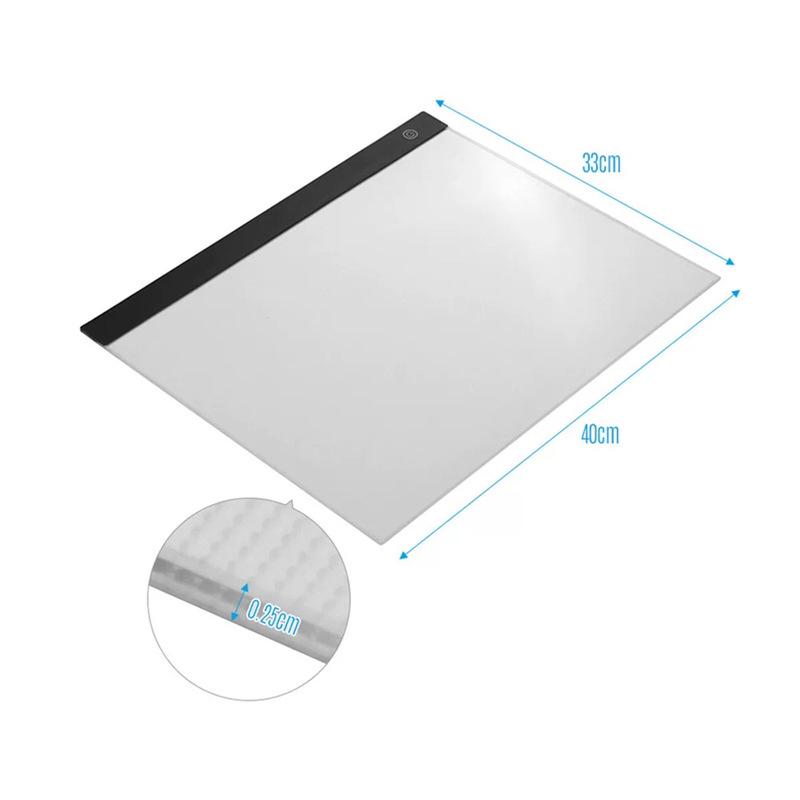 

Professional Grade LED Light-Up Drawing and Tracing Board, A3/A4, High Brightness Acrylic for Anime and Chinese Painting. A3 (400X330mm) Three-level dimming with USB cable
