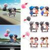 Anime Couples For Car Ornament Model Cute Kiss Balloon Figure Auto Interior Decoration Pink Dashboard Figurine Accessories Y8H2