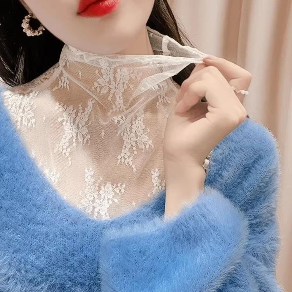 Koronkowy Kwiatowy Fałszywy Kołnierzyk Odpinany Bluzka Koszula Zdejmowany Kołnierzyk Moda Fałszywy Kołnierzyk Kobiety