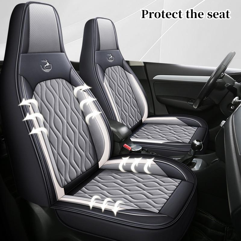 Universal Single  Car Seat Cover - Full-Wrap Design  Perforated PU Leather (Breathable & Durable), All-Season Fit for Most Cars