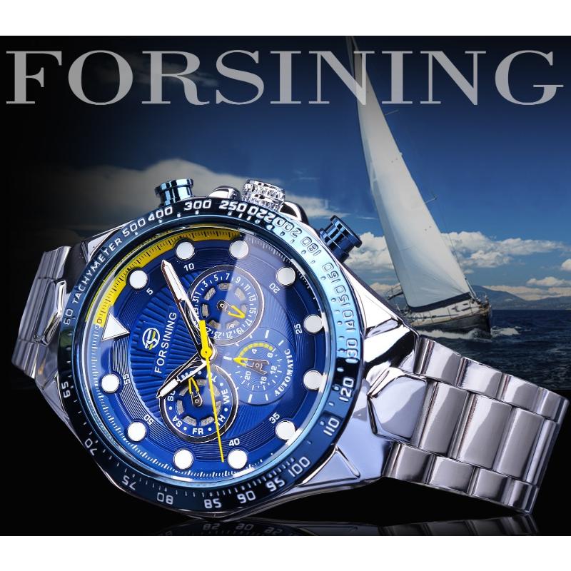 Forsining Zegarek mechaniczny Modny Casual Wielofunkcyjny W pełni automatyczny zegarek mechaniczny