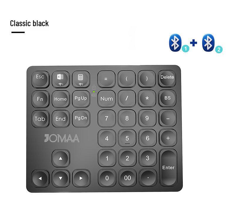 JOMAA Dual Bluetooth Rechargeable Wireless Number Pad for Office and Finance