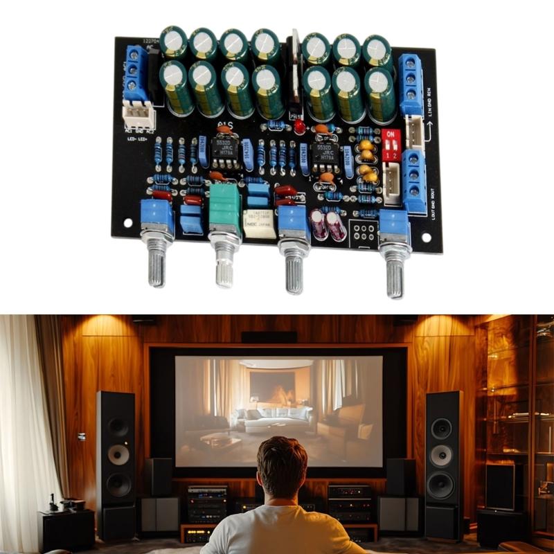 JRC5532 Front Stage Tone Board 12-15V Power Amplifier Board HIFI Tone Board High Bass Adjustment Home Amplifier