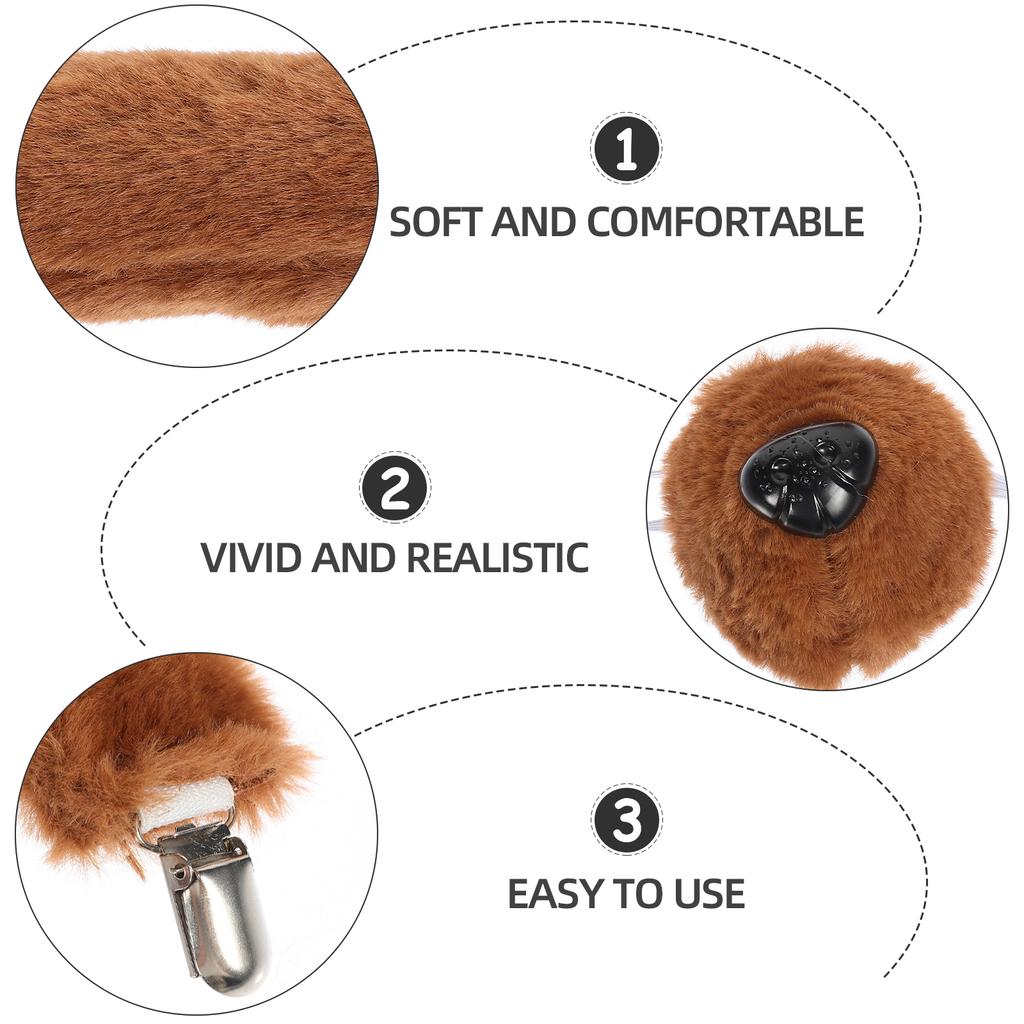 1 Set Pet Dog Costume Kit Party Hairband Bowtie Fake Nose Tail Prop Costume Props Animal Headdress Puppy Clothing Accessories