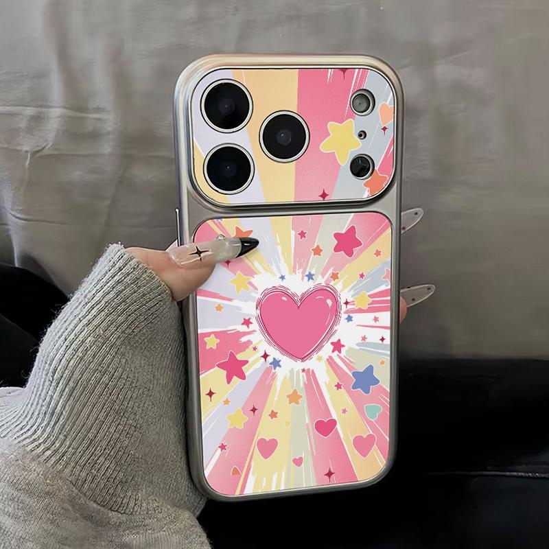 Launch love rotating bracket, suitable for Apple iPhone16/17 mobile phone case 15 electroplated large window 14/13 set