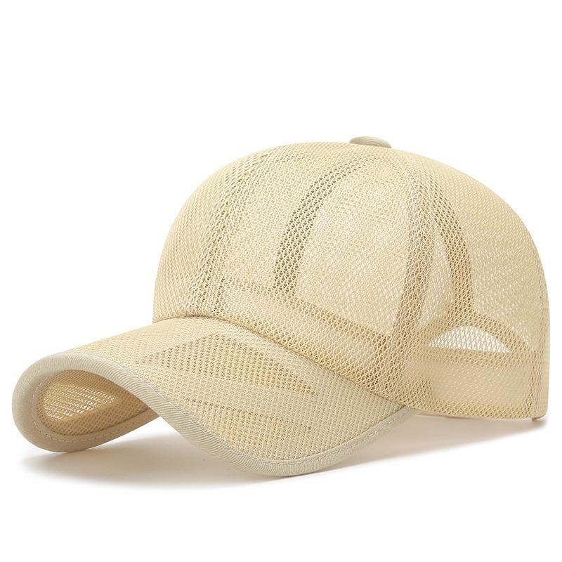 Summer Mesh Baseball Cap Men Women Breathable Sun Hat Outdoor Hollow Visor Snaps Adjustable UV Protection Hat