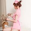 Sexy Lingerie Slanting Button Lace-Up Nurse Seduction Hot Diamond Elastic Short Sleeve Cosplay Suit
