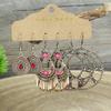 Bohemian Ethnic Style Earrings Set for Women Creative Retro Drop Oil Rhinestoen Water Drop Tassel Earring Female Jewelry