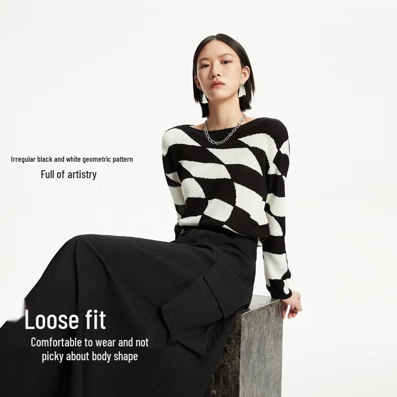 VEROMODA 2025 Spring Artistic Plaid Knit Sweater