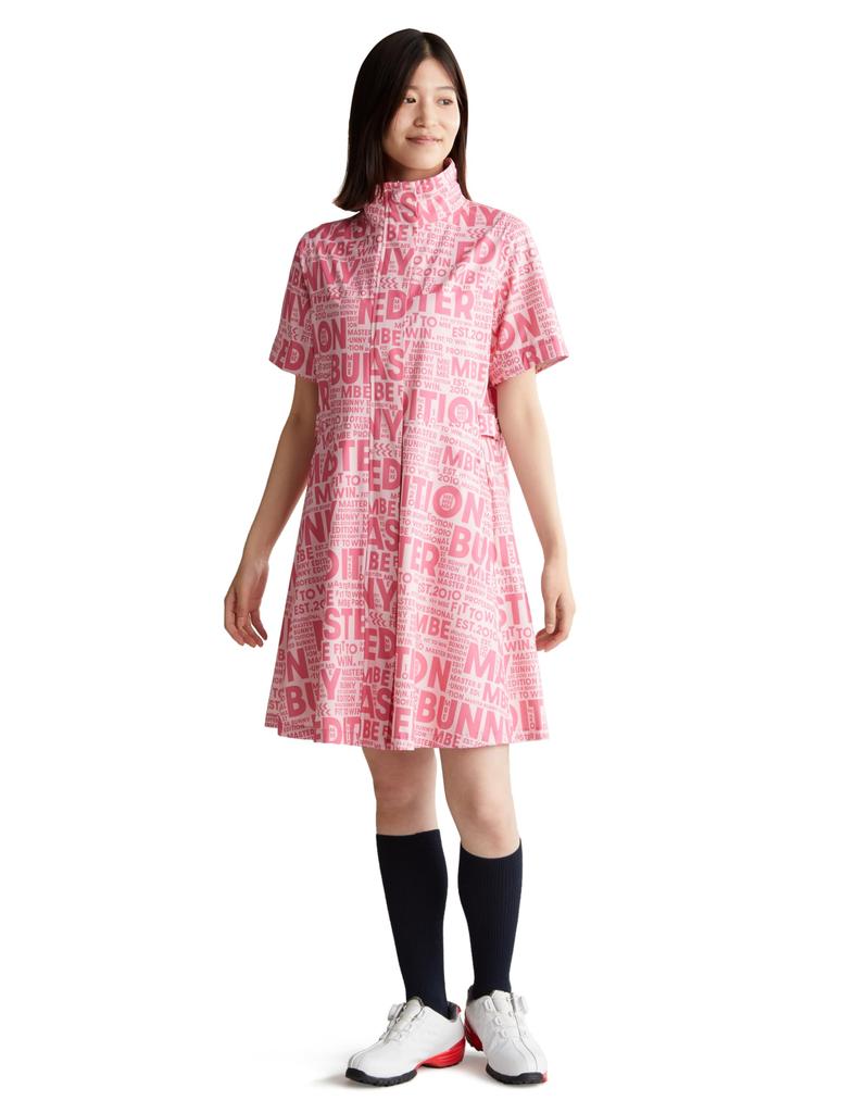 Continuing standard product rainwear dress water removable Golf rain gear x D Pink 1 [Master Bunny] Women's (water resistant, repellent, sleeves) / /