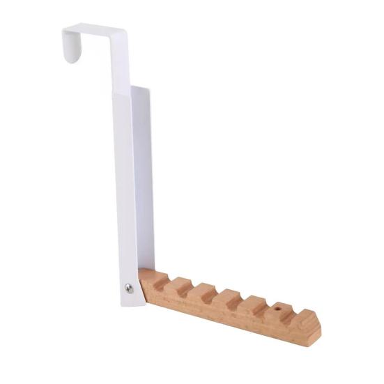 Foldable Over-the-Door Hook Rack with 6 Swivel Hooks Portable No-Drill Organizer for Travel Hotel Home Non Slip Door Hanger for Clothes Towels Bags