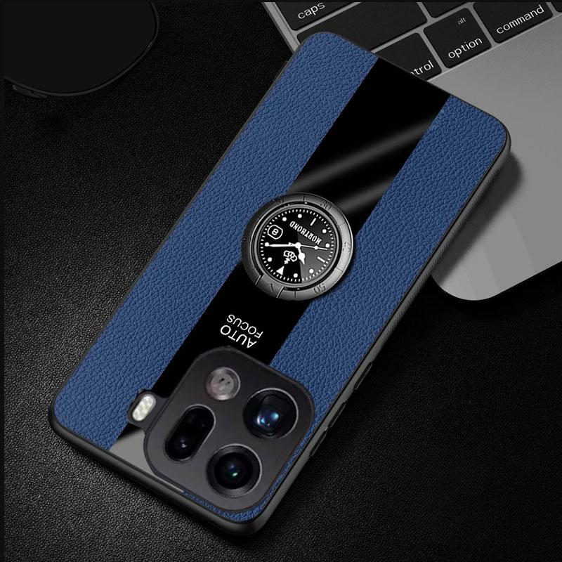 Magnetic Holder Shockproof Cover For Oppo Find X9 X9Pro PU Leather Matte Silicone Shell Soft Frame Bumper Case For Find X9 Pro