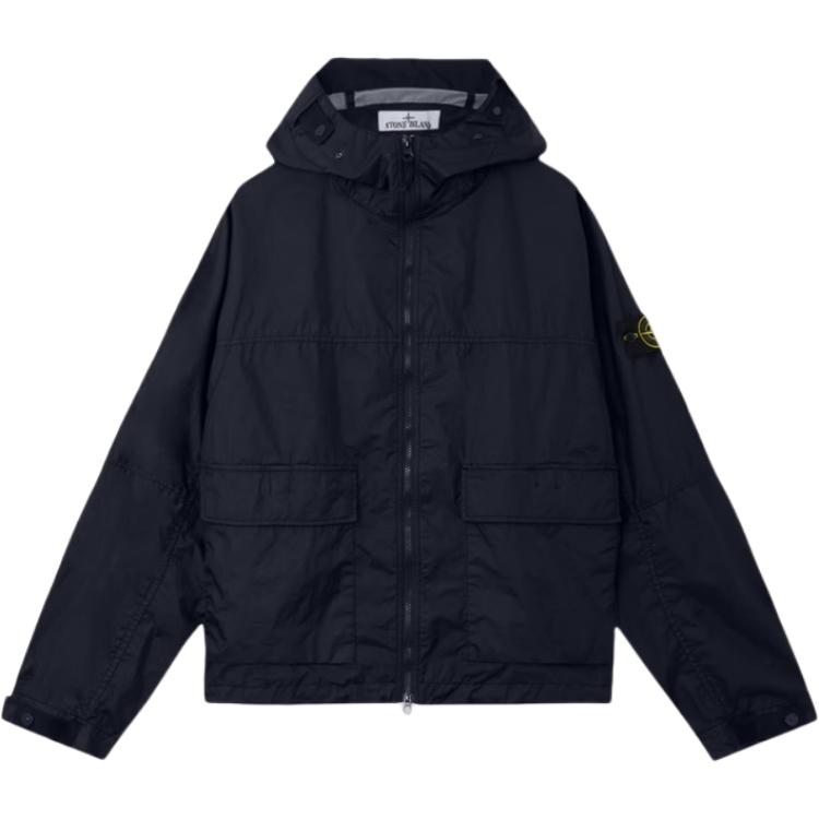 Stone Island Men's Ss26 Spring Summer Collection Badge Sleeve Logo Waterproof Zipper Hooded Jacket Unisex Jackets L1s154100004s0a21-V0020 Cm