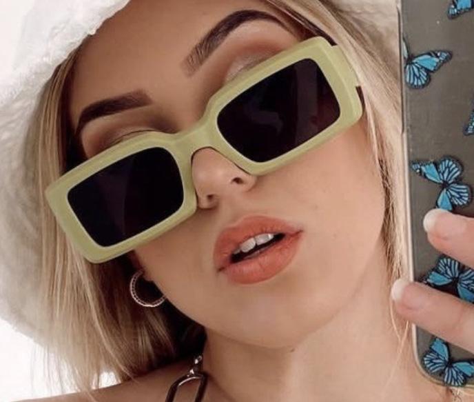 Óculos de Sol Verde Abacate Óculos de Sol Retrô Óculos de Sol Hip Hop Personalizados Quadrado da Moda