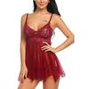 S-4XL Mini abito da notte per biancheria da notte da donna sexy in pizzo con babydoll e biancheria da notte