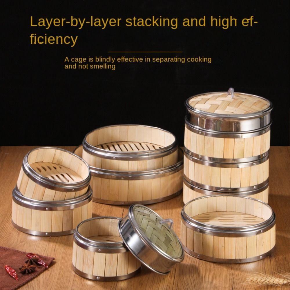 Stainless Steel Bamboo basket Bamboo Snack Basket New Chinese Food Tools