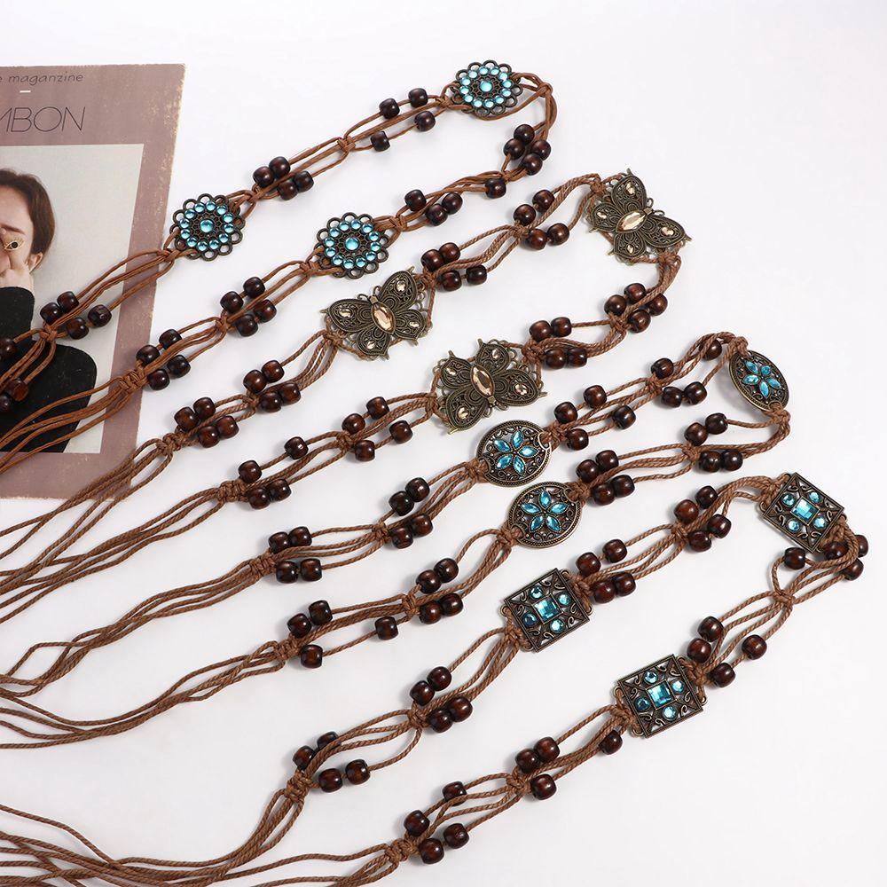 All-match Y2K Hand-woven DIY Bohemian Ethnic Style Belts Braided Tassel Belt Women Waist Chain