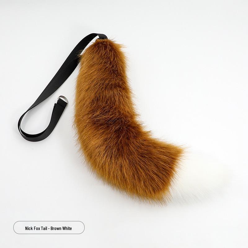 Mehrfarbiges Kunstfuchs-Ohren- und Schwanz-Cosplay-Set