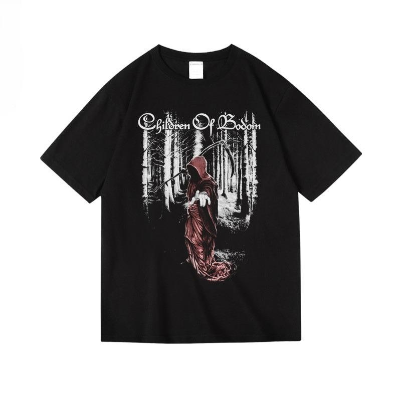 Heavy Metal Rockband T-Shirt Herrenmode Freizeitkleidung Kurzarm Locker Bequemes T-Shirt Tägliche Herrenbekleidung