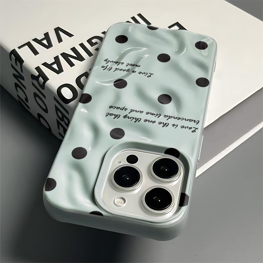 Black English Wave Dot Phone Case For Iphone 11 Pro Max 17 Air 16 15 14 Pro 13 12 11 15 Plus Transparent Silicone Soft Cover